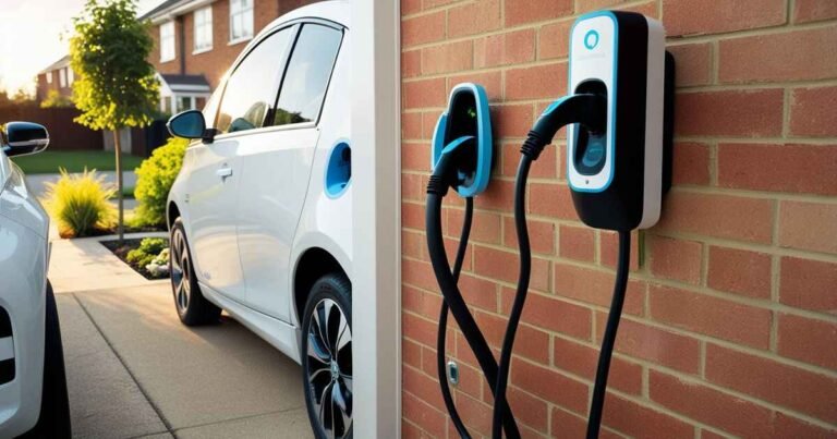 Home car charger installation infographic showing UK adoption growth rates from 2018 to 2023.
