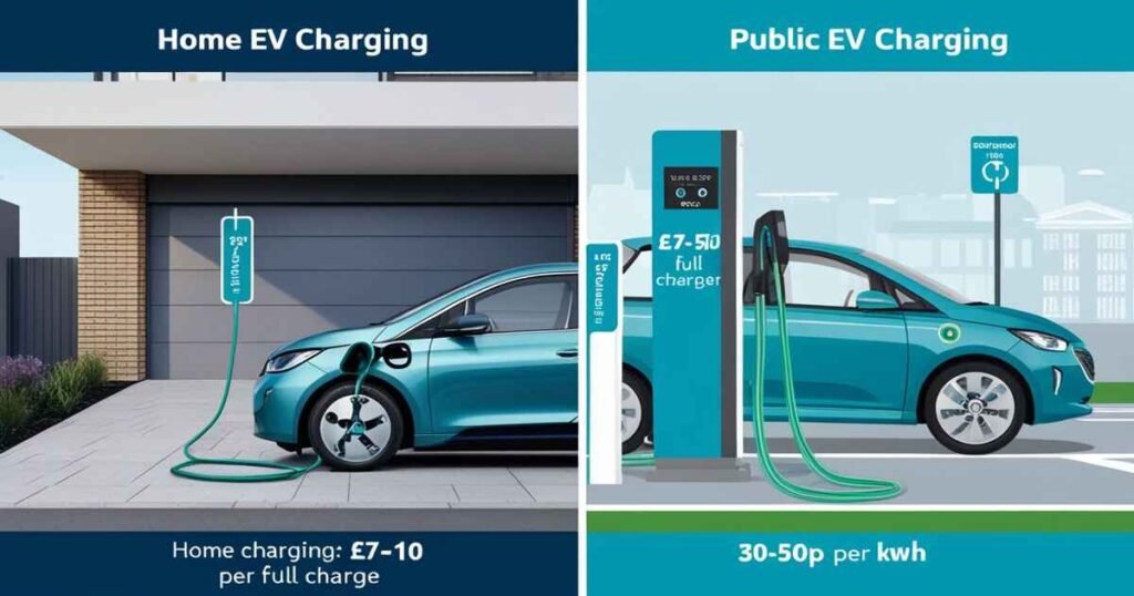 Home vs Public Charging Comparison 2024: Detailed analysis of EV charging costs and options for UK drivers.