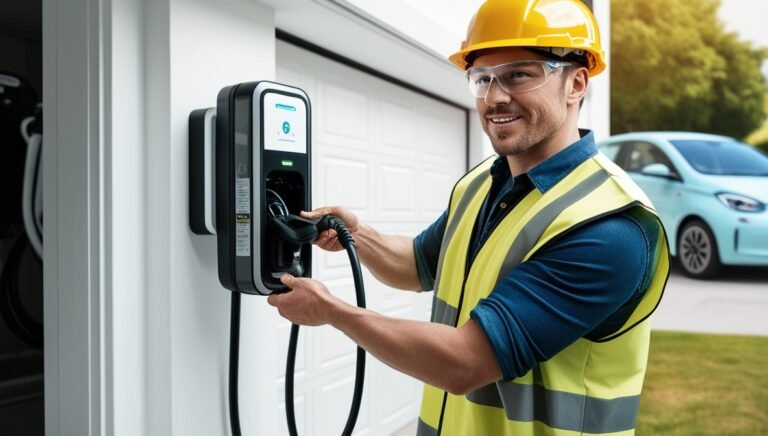 Infographic illustrating the cost of installing an EV charger in the UK and the benefits of home charging